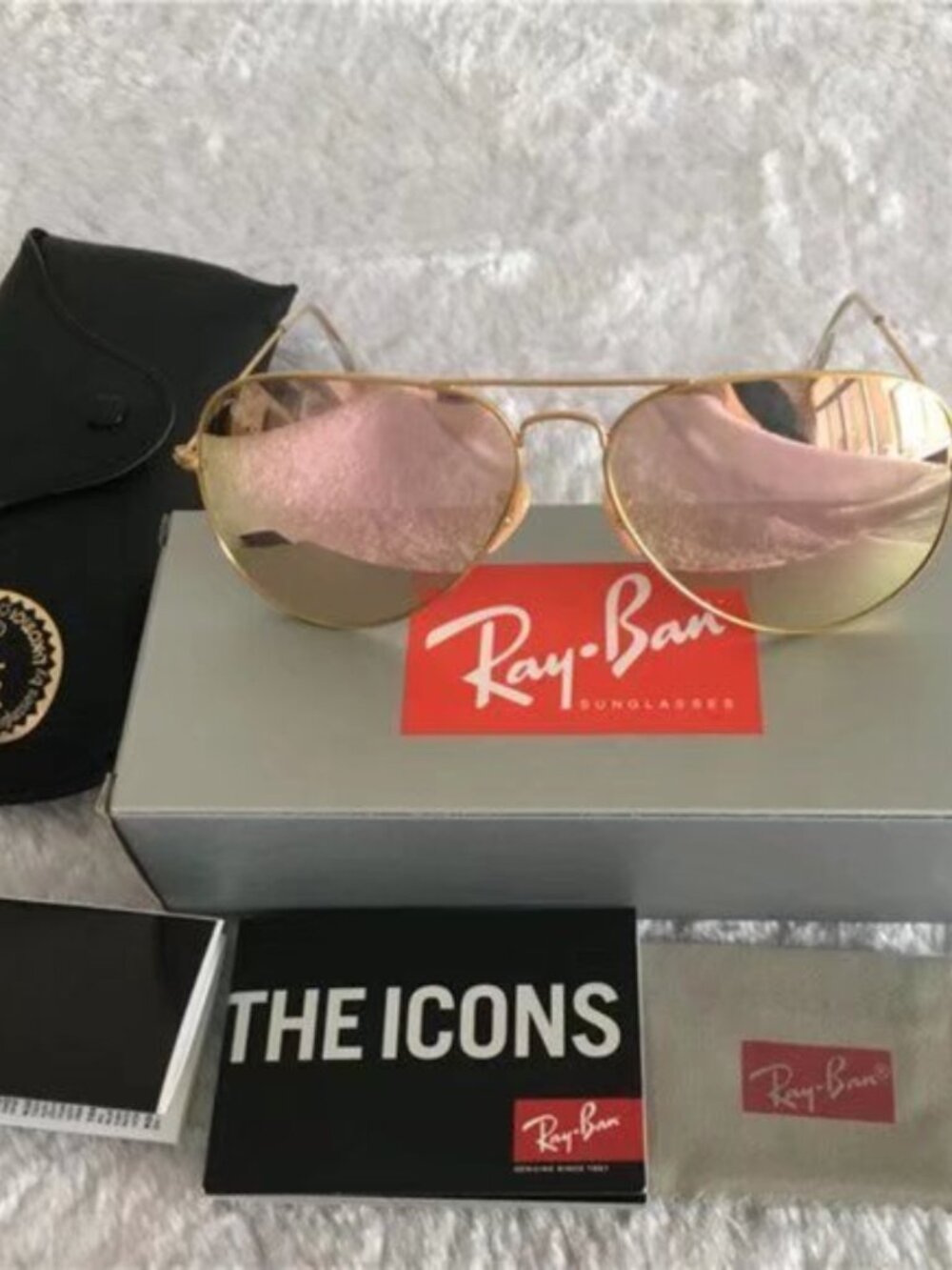 Ray-Ban 3025 Pink Aviator Sunglasses 58mm